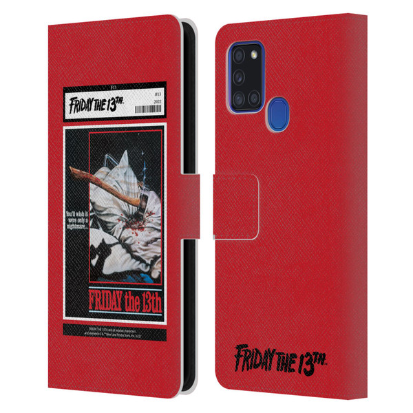 Friday the 13th 1980 Graphics Poster 2 Leather Book Wallet Case Cover For Samsung Galaxy A21s (2020)
