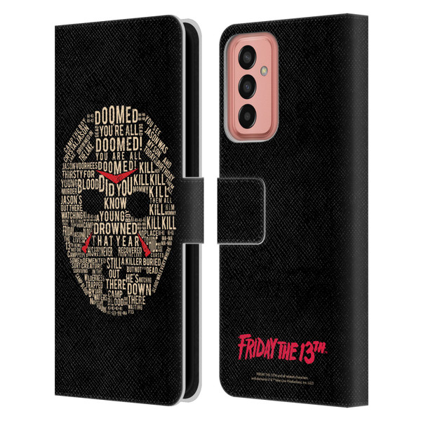 Friday the 13th 1980 Graphics Typography Leather Book Wallet Case Cover For Samsung Galaxy M13 (2022)