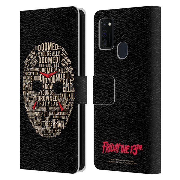Friday the 13th 1980 Graphics Typography Leather Book Wallet Case Cover For Samsung Galaxy M30s (2019)/M21 (2020)