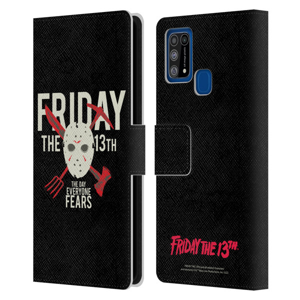 Friday the 13th 1980 Graphics The Day Everyone Fears Leather Book Wallet Case Cover For Samsung Galaxy M31 (2020)