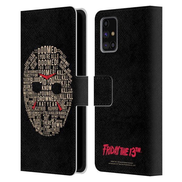 Friday the 13th 1980 Graphics Typography Leather Book Wallet Case Cover For Samsung Galaxy M31s (2020)