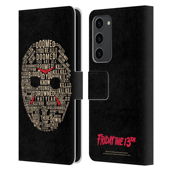 Friday the 13th 1980 Graphics Typography Leather Book Wallet Case Cover For Samsung Galaxy S23+ 5G