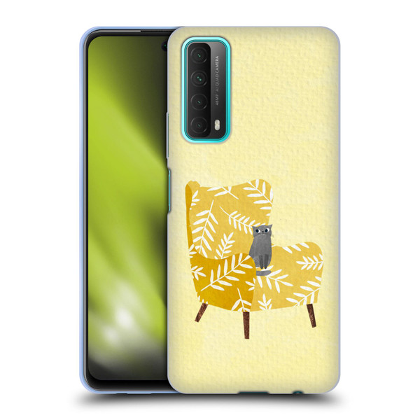 Planet Cat Arm Chair Mustard Chair Cat Soft Gel Case for Huawei P Smart (2021)