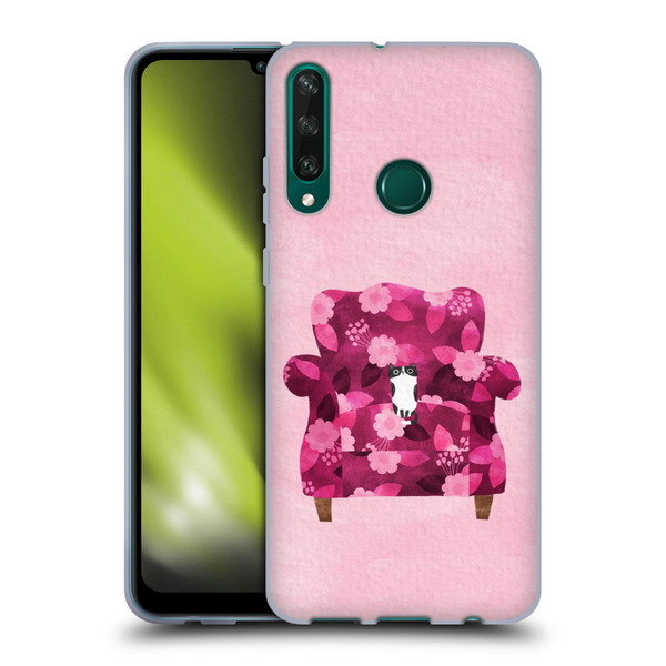Planet Cat Arm Chair Raspberry Chair Cat Soft Gel Case for Huawei Y6p