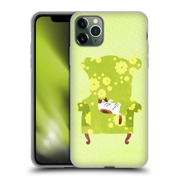 Planet Cat Arm Chair Lime Chair Cat Soft Gel Case for Apple iPhone 11 Pro Max