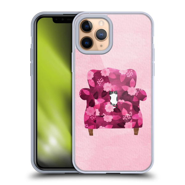 Planet Cat Arm Chair Raspberry Chair Cat Soft Gel Case for Apple iPhone 11 Pro