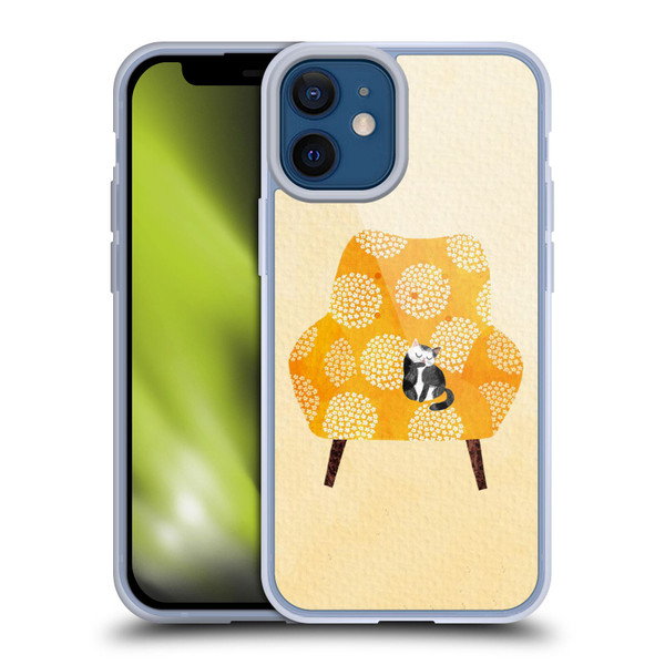 Planet Cat Arm Chair Honey Chair Cat Soft Gel Case for Apple iPhone 12 Mini