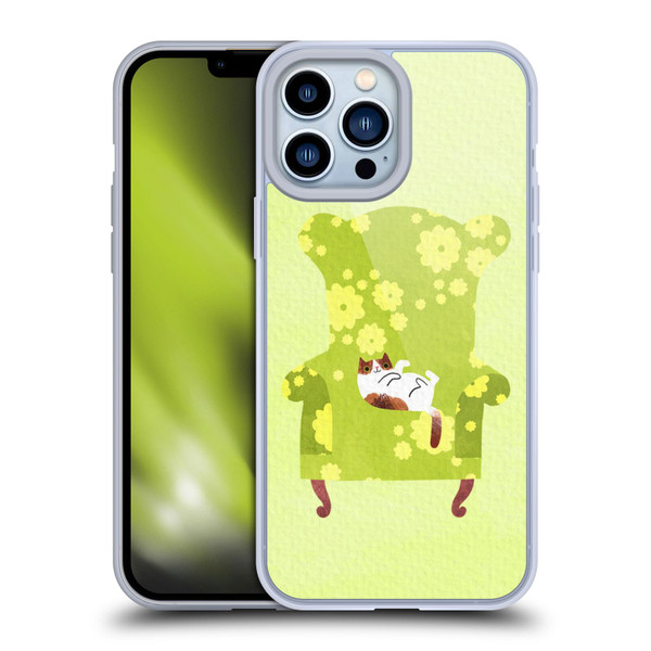 Planet Cat Arm Chair Lime Chair Cat Soft Gel Case for Apple iPhone 13 Pro Max