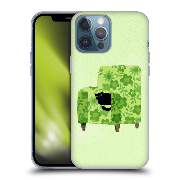 Planet Cat Arm Chair Pear Green Chair Cat Soft Gel Case for Apple iPhone 13 Pro Max