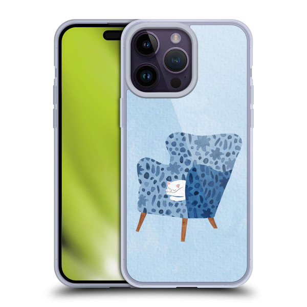 Planet Cat Arm Chair Cornflower Chair Cat Soft Gel Case for Apple iPhone 14 Pro Max