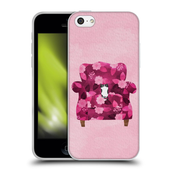 Planet Cat Arm Chair Raspberry Chair Cat Soft Gel Case for Apple iPhone 5c