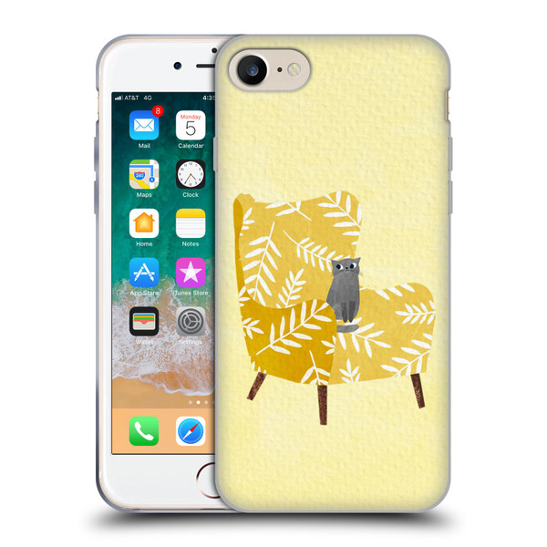 Planet Cat Arm Chair Mustard Chair Cat Soft Gel Case for Apple iPhone 7 / 8 / SE 2020 & 2022