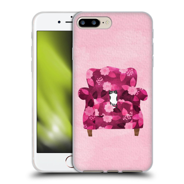 Planet Cat Arm Chair Raspberry Chair Cat Soft Gel Case for Apple iPhone 7 Plus / iPhone 8 Plus