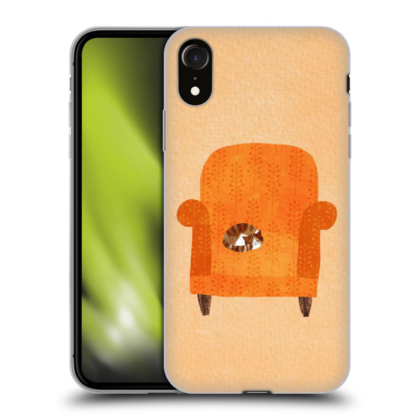 Planet Cat Arm Chair Orange Chair Cat Soft Gel Case for Apple iPhone XR