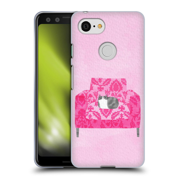 Planet Cat Arm Chair Rose Chair Cat Soft Gel Case for Google Pixel 3