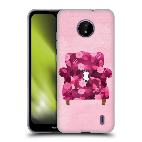 Planet Cat Arm Chair Raspberry Chair Cat Soft Gel Case for Nokia C10 / C20