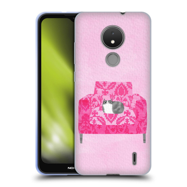 Planet Cat Arm Chair Rose Chair Cat Soft Gel Case for Nokia C21