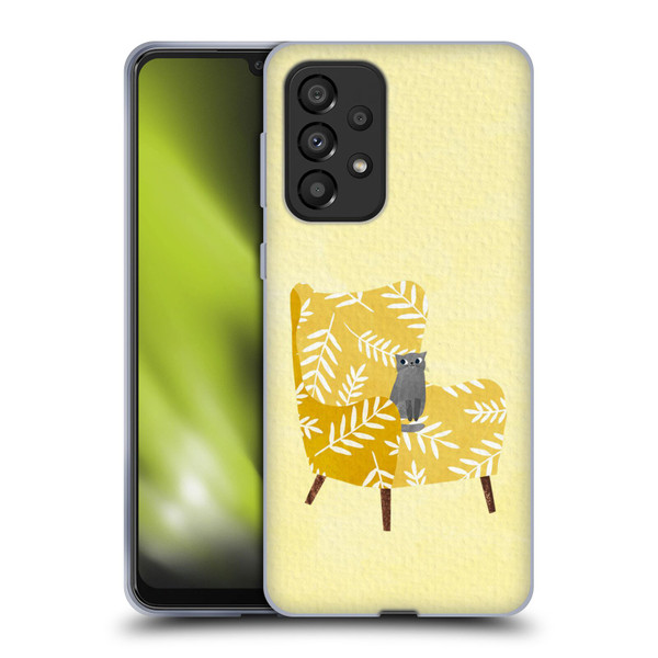 Planet Cat Arm Chair Mustard Chair Cat Soft Gel Case for Samsung Galaxy A33 5G (2022)