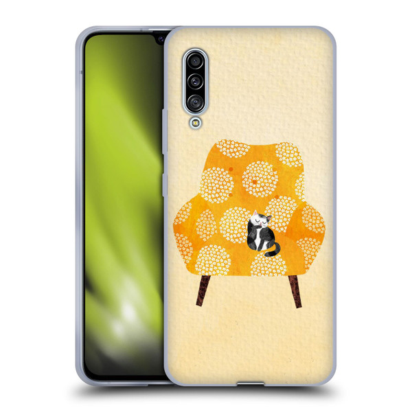 Planet Cat Arm Chair Honey Chair Cat Soft Gel Case for Samsung Galaxy A90 5G (2019)