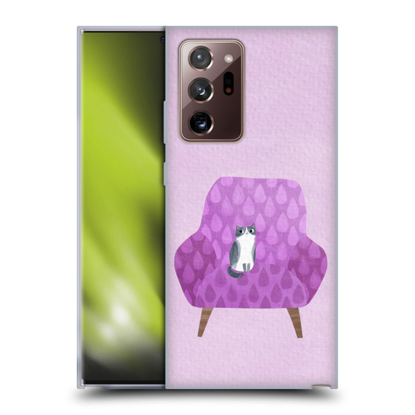 Planet Cat Arm Chair Lilac Chair Cat Soft Gel Case for Samsung Galaxy Note20 Ultra / 5G