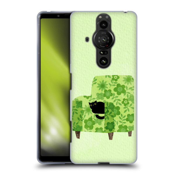 Planet Cat Arm Chair Pear Green Chair Cat Soft Gel Case for Sony Xperia Pro-I