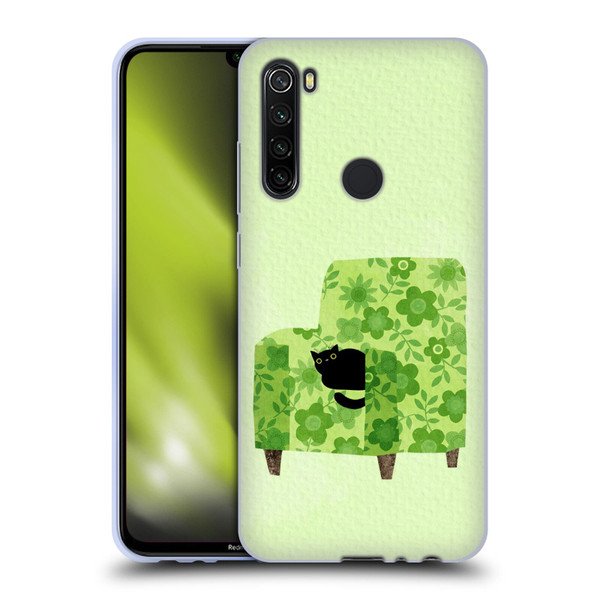 Planet Cat Arm Chair Pear Green Chair Cat Soft Gel Case for Xiaomi Redmi Note 8T