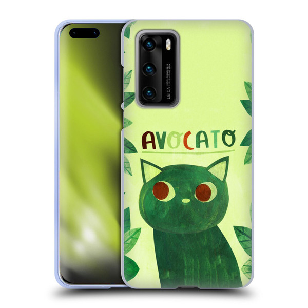 Planet Cat Puns Avocato Soft Gel Case for Huawei P40 5G