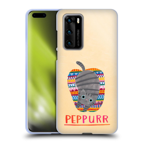 Planet Cat Puns Peppur Soft Gel Case for Huawei P40 5G