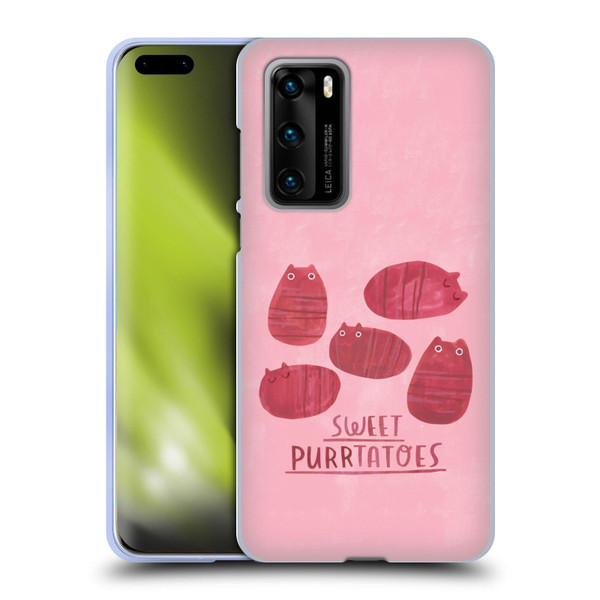 Planet Cat Puns Sweet Purrtatoes Soft Gel Case for Huawei P40 5G