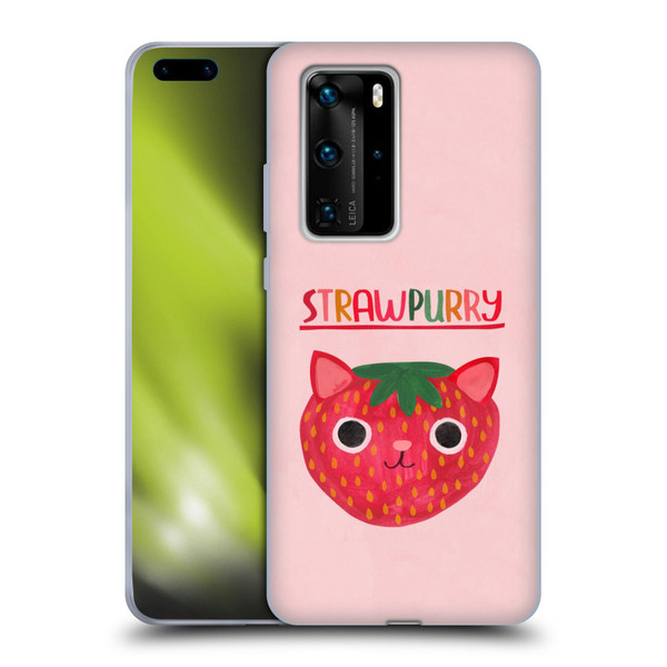Planet Cat Puns Strawpurry Soft Gel Case for Huawei P40 Pro / P40 Pro Plus 5G