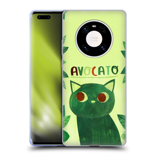 Planet Cat Puns Avocato Soft Gel Case for Huawei Mate 40 Pro 5G