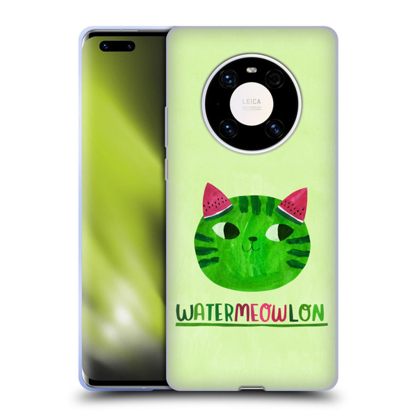 Planet Cat Puns Watermeowlon Soft Gel Case for Huawei Mate 40 Pro 5G