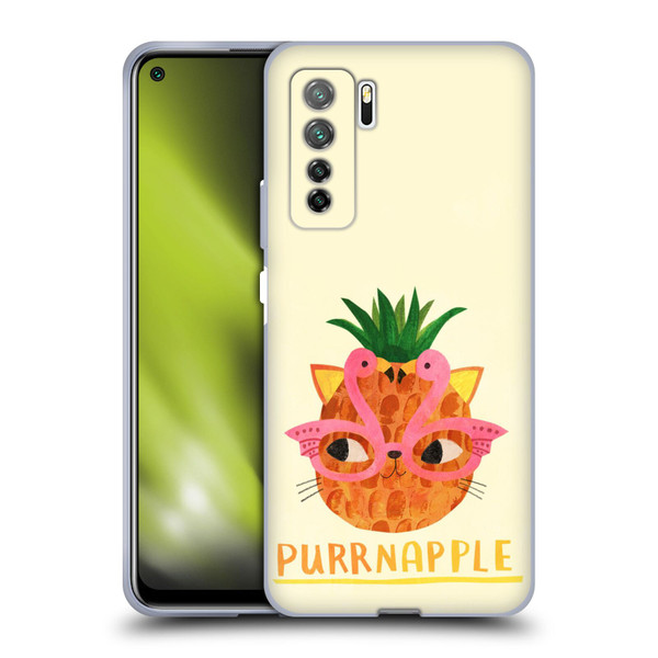 Planet Cat Puns Purrnapple Soft Gel Case for Huawei Nova 7 SE/P40 Lite 5G