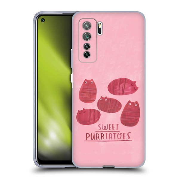 Planet Cat Puns Sweet Purrtatoes Soft Gel Case for Huawei Nova 7 SE/P40 Lite 5G