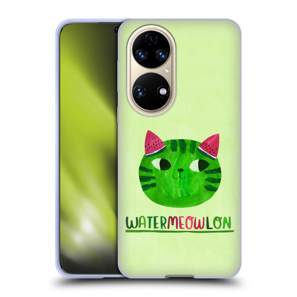 Planet Cat Puns Watermeowlon Soft Gel Case for Huawei P50