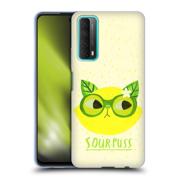 Planet Cat Puns Sour Puss Soft Gel Case for Huawei P Smart (2021)