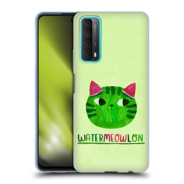 Planet Cat Puns Watermeowlon Soft Gel Case for Huawei P Smart (2021)