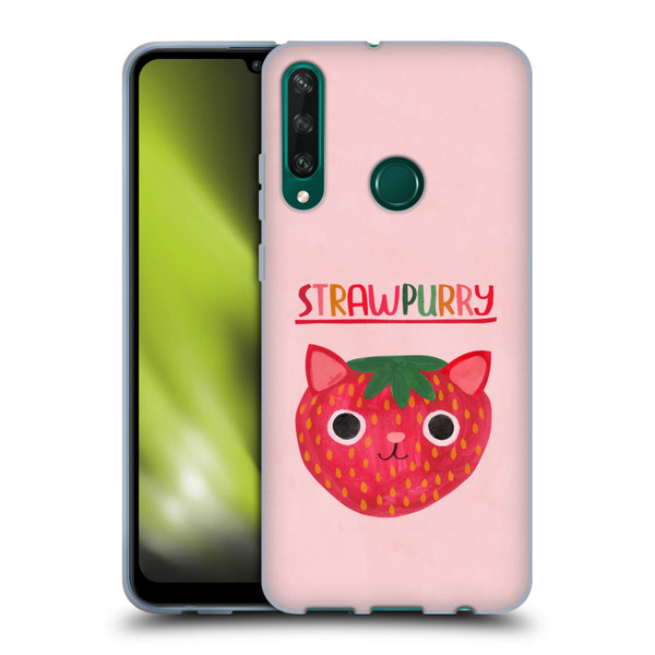 Planet Cat Puns Strawpurry Soft Gel Case for Huawei Y6p