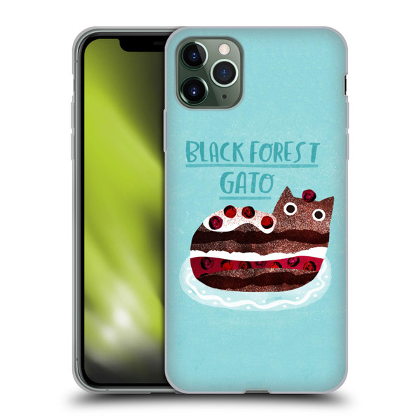 Planet Cat Puns Black Forest Gato Soft Gel Case for Apple iPhone 11 Pro Max