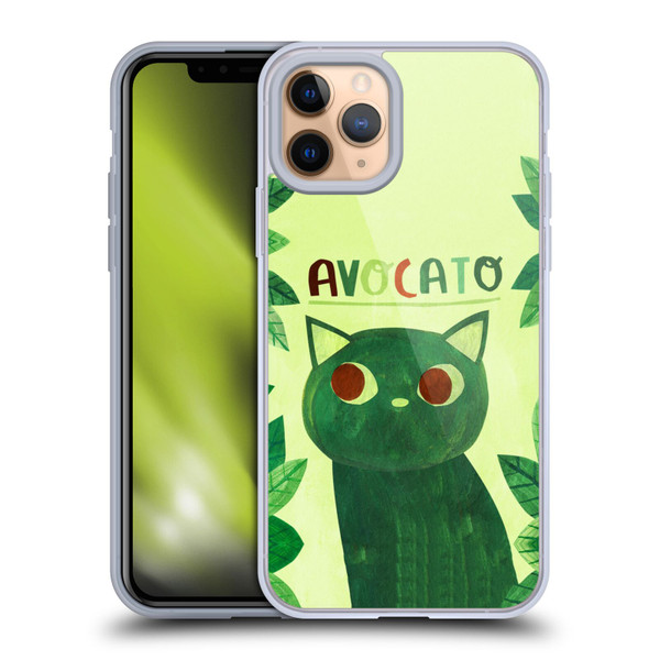 Planet Cat Puns Avocato Soft Gel Case for Apple iPhone 11 Pro