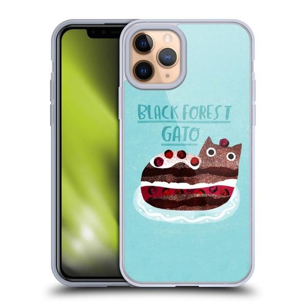 Planet Cat Puns Black Forest Gato Soft Gel Case for Apple iPhone 11 Pro