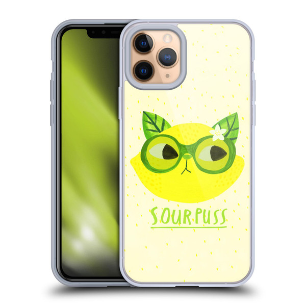 Planet Cat Puns Sour Puss Soft Gel Case for Apple iPhone 11 Pro