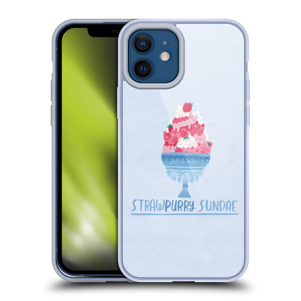Planet Cat Puns Strawpurry Sundae Soft Gel Case for Apple iPhone 12 / iPhone 12 Pro