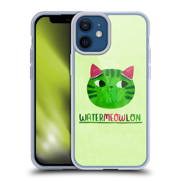 Planet Cat Puns Watermeowlon Soft Gel Case for Apple iPhone 12 Mini