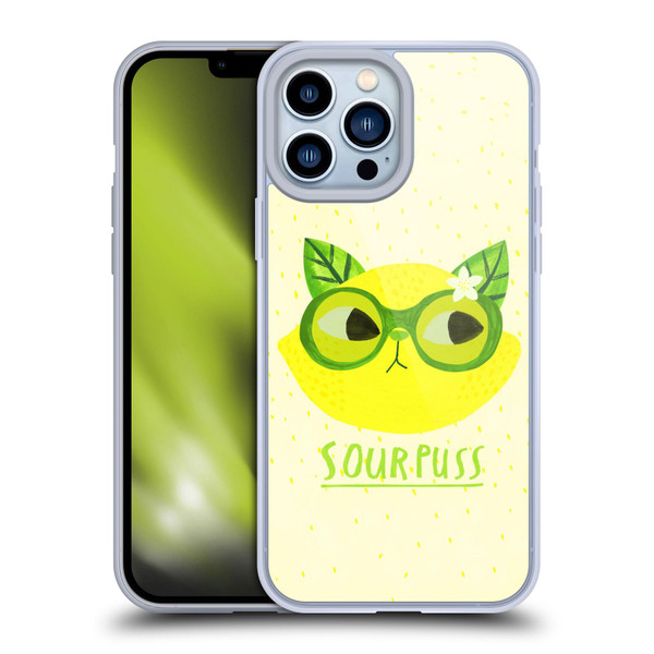 Planet Cat Puns Sour Puss Soft Gel Case for Apple iPhone 13 Pro Max