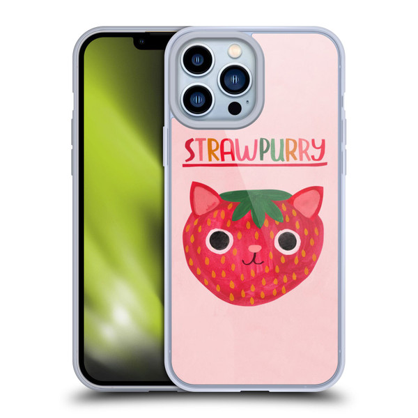 Planet Cat Puns Strawpurry Soft Gel Case for Apple iPhone 13 Pro Max
