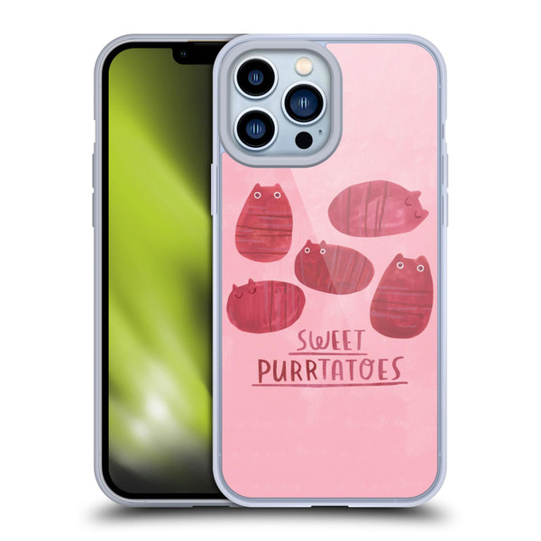 Planet Cat Puns Sweet Purrtatoes Soft Gel Case for Apple iPhone 13 Pro Max