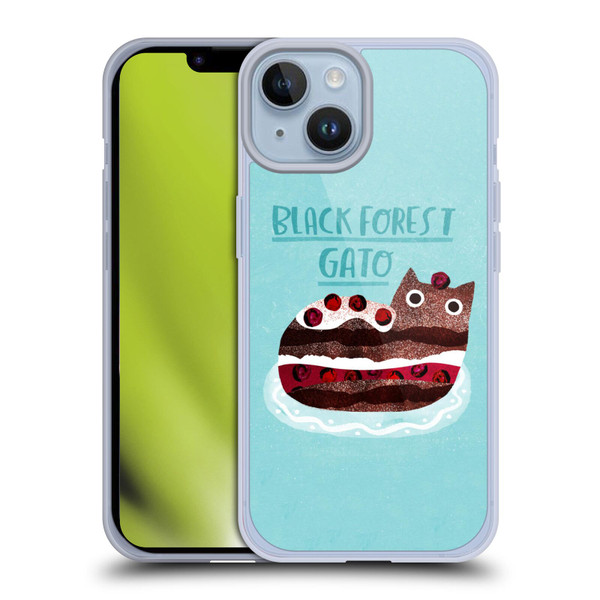 Planet Cat Puns Black Forest Gato Soft Gel Case for Apple iPhone 14