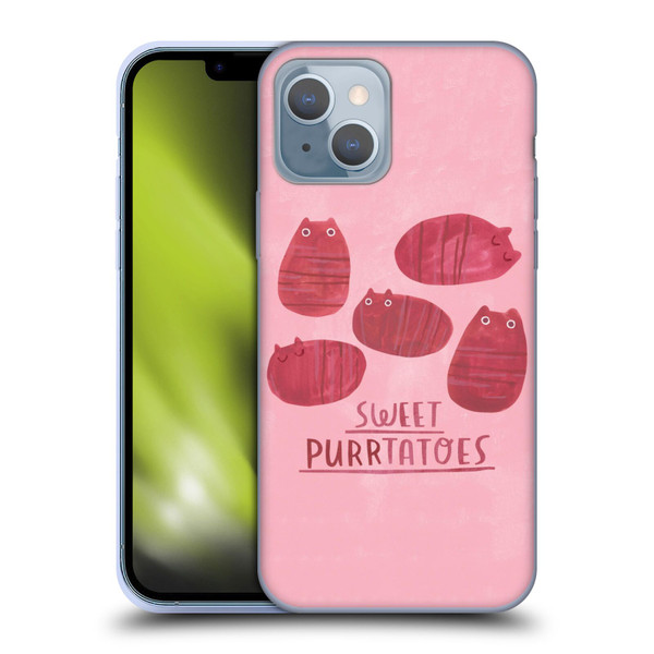 Planet Cat Puns Sweet Purrtatoes Soft Gel Case for Apple iPhone 14