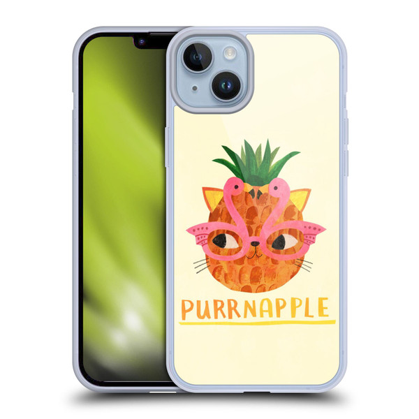 Planet Cat Puns Purrnapple Soft Gel Case for Apple iPhone 14 Plus